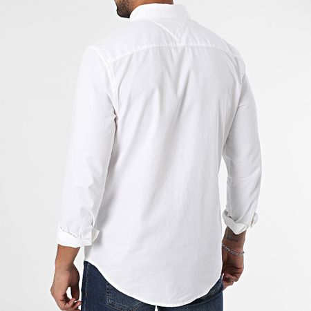 Tommy Hilfiger - Camicia Slim Flex a maniche lunghe Dobby 8556 Bianco