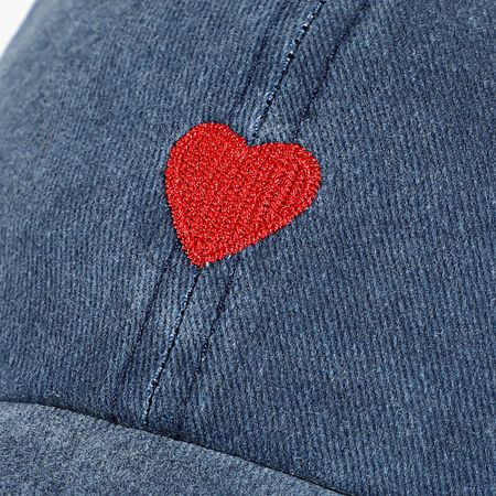 Zelys Paris - Cappello di jeans blu a cuore piccolo