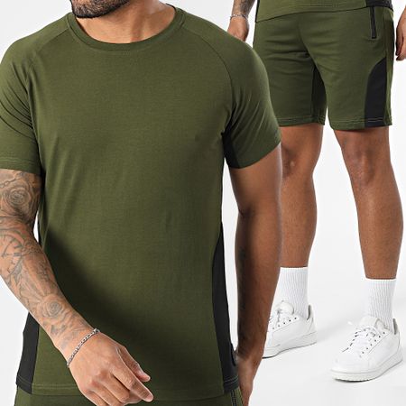 Zelys Paris - Set di maglietta e pantaloncini da jogging verde cachi di Orentin