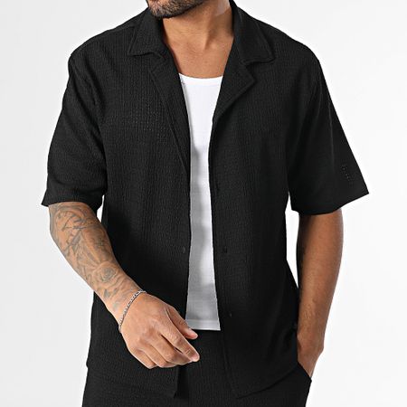 Zelys Paris - Set camicia a maniche corte e pantaloncini da jogging Ano Black