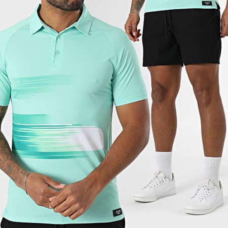 Zelys Paris - Set polo a maniche corte e pantaloncini da jogging Ael Verde chiaro Nero