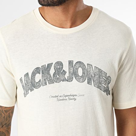 Jack And Jones - Maglietta Almeria con marchio in grassetto di colore beige chiaro