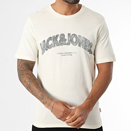 Jack And Jones - Maglietta Almeria con marchio in grassetto di colore beige chiaro