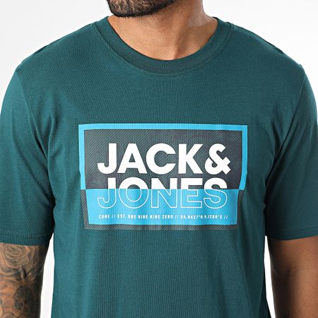 Jack And Jones - Logan Summer Print Tee Shirt Verde bottiglia