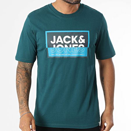 Jack And Jones - Logan Summer Print Tee Shirt Verde bottiglia