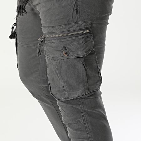 John H - Set di 2 pantaloni cargo 01 grigio antracite nero