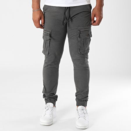 John H - Set di 2 pantaloni cargo 01 grigio antracite nero