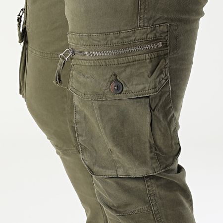 John H - Set di 2 pantaloni cargo nero verde kaki 01