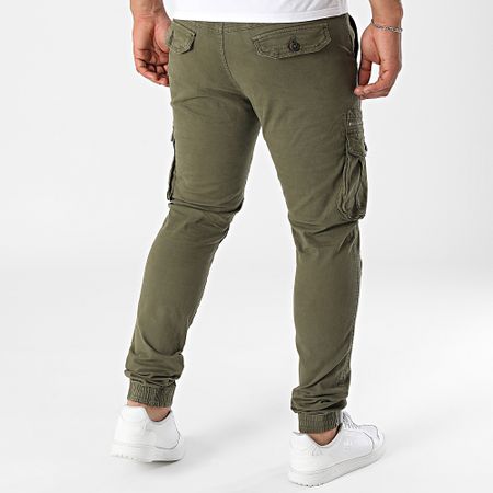 John H - Set di 2 pantaloni cargo nero verde kaki 01