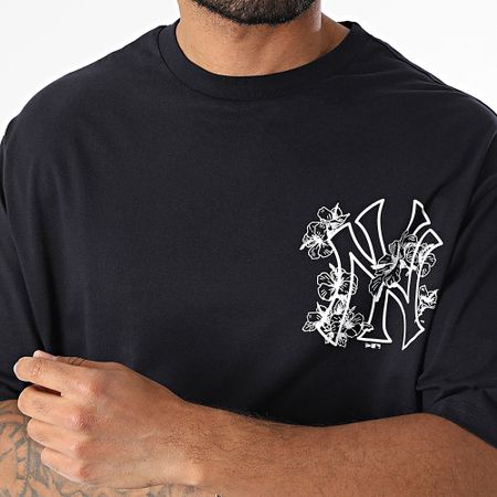 New Era - Tee Shirt Oversize Large MLB Floral Graphic NY Yankees 60667724 Navy Blue