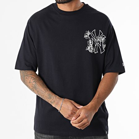 New Era - Tee Shirt Oversize Large MLB Floral Graphic NY Yankees 60667724 Navy Blue