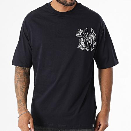 New Era - Tee Shirt Oversize Large MLB Floral Graphic NY Yankees 60667724 Navy Blue