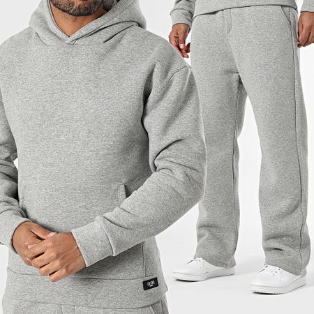 Zelys Paris - Set di pantaloni da jogging e felpa con cappuccio - grigio erica