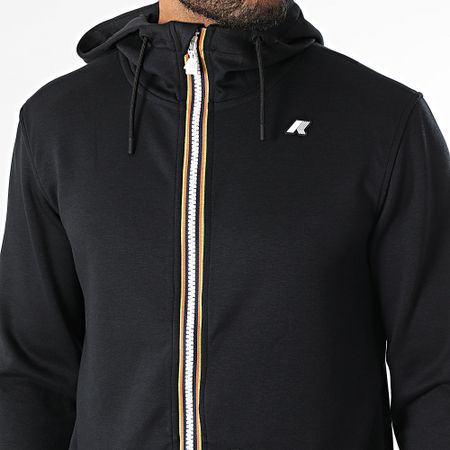 K-Way - Rainer Light Spacer Felpa con zip e cappuccio nero