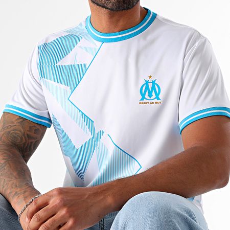 OM - M24092C Maglia da calcio bianca azzurra