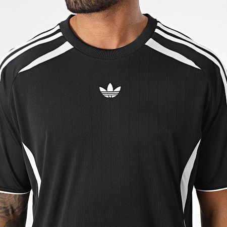 Adidas Originals - Teamgeist JC6229 Set di pantaloncini da jogging e maglietta a bande bianche e nere JC6230