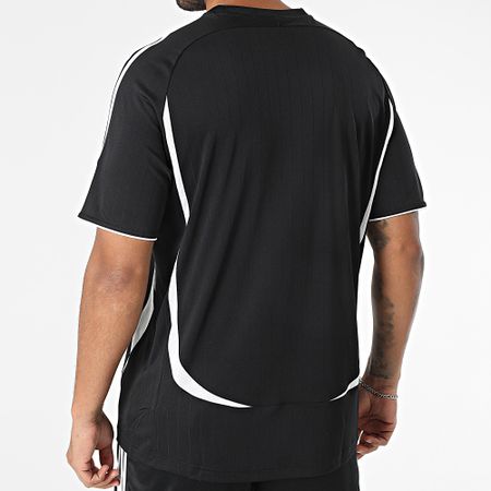 Adidas Originals - Teamgeist JC6229 Set di pantaloncini da jogging e maglietta a bande bianche e nere JC6230