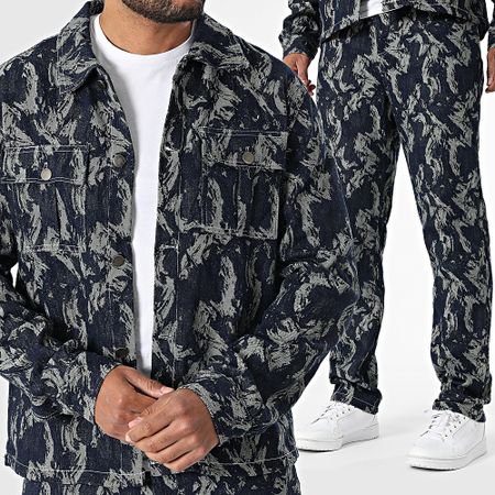 Frilivin - Jeans e Jeans Regular Fit E02 Raw Blue Set di camicie