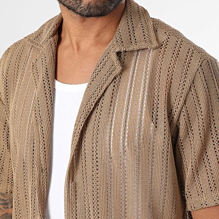 Frilivin - U20 Set camicia marrone a maniche corte e pantaloncino traforato