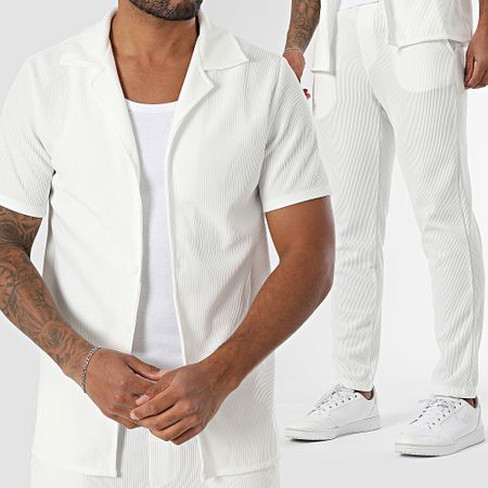 MTX - Camicia a maniche corte e pantaloni a coste 017 Set beige chiaro