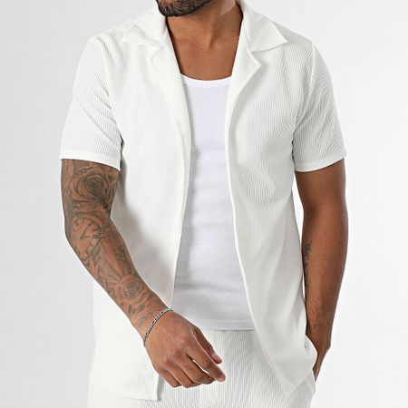 MTX - Camicia a maniche corte e pantaloni a coste 017 Set beige chiaro