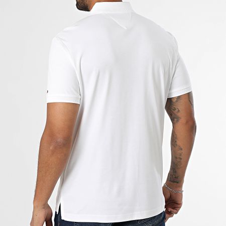 Tommy Hilfiger - Polo manica corta con collo a zip Interlock 9552 Bianco