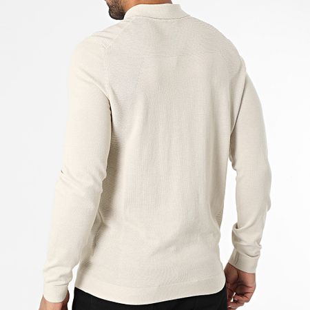 BOSS - Polo Momentum Lite a manica lunga con zip 50520604 Beige