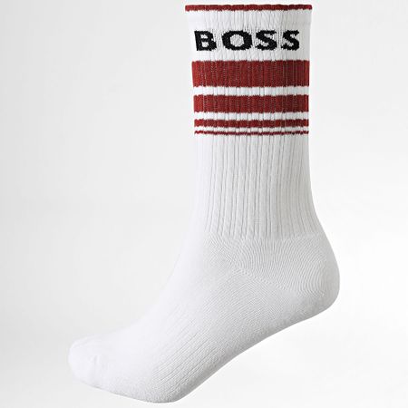 BOSS - 3 paia di calzini a costine 50515143 Bianco Blu Navy