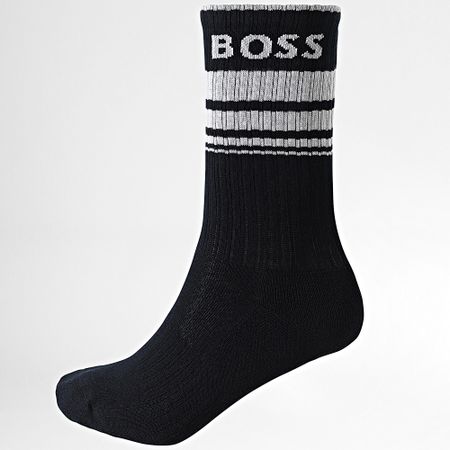 BOSS - 3 paia di calzini a costine 50515143 Bianco Blu Navy