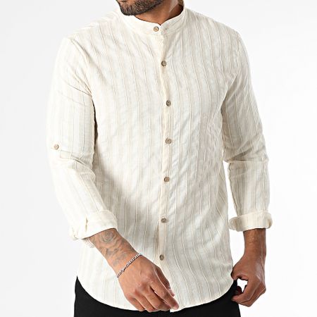 Frilivin - Camicia a maniche lunghe a righe 860 Beige