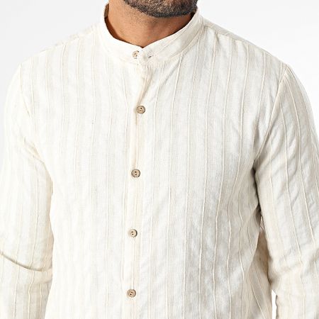 Frilivin - Camicia a maniche lunghe a righe 860 Beige