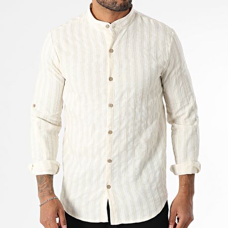 Frilivin - Camicia a maniche lunghe a righe 860 Beige
