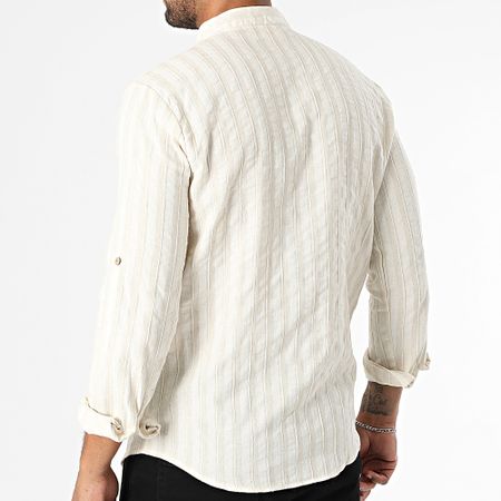 Frilivin - Camicia a maniche lunghe a righe 860 Beige