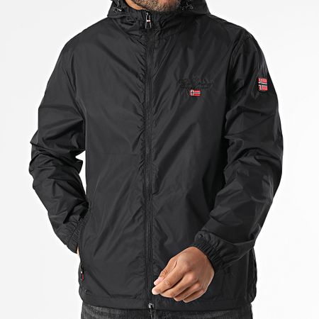 Geographical Norway - Giacca a vento con cappuccio e zip 608 nero