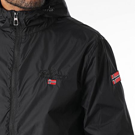 Geographical Norway - Giacca a vento con cappuccio e zip 608 nero