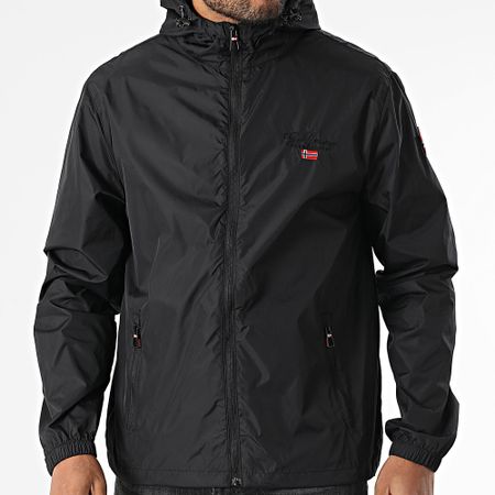 Geographical Norway - Giacca a vento con cappuccio e zip 608 nero