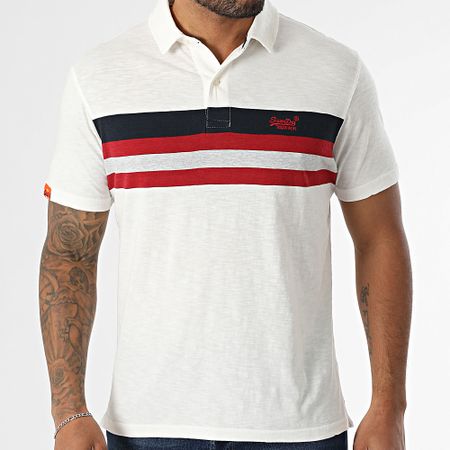 Superdry - Polo Manica corta Maglia leggera a righe M1110424A Bianco