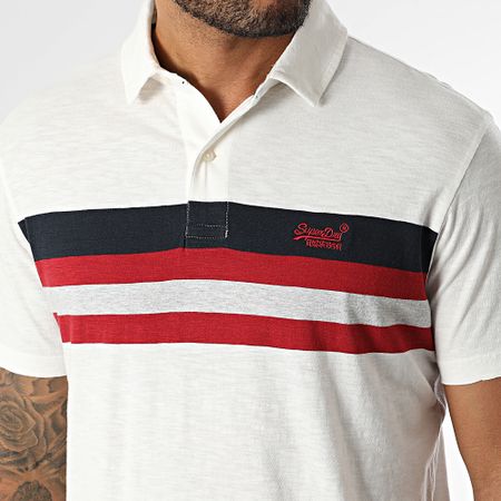 Superdry - Polo Manica corta Maglia leggera a righe M1110424A Bianco
