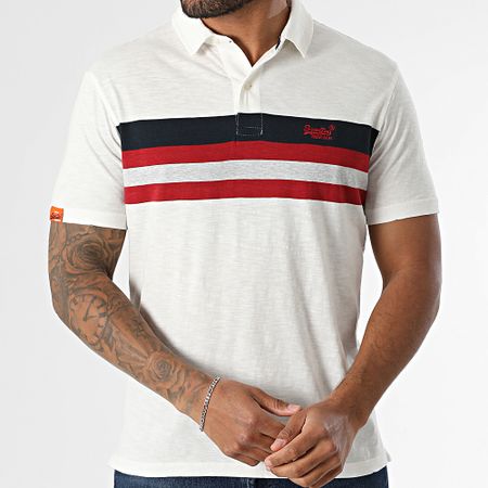 Superdry - Polo Manica corta Maglia leggera a righe M1110424A Bianco