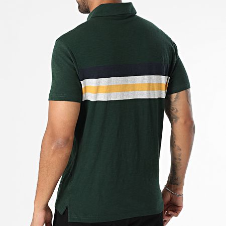 Superdry - Polo manica corta maglia leggera a righe M1110424A verde scuro
