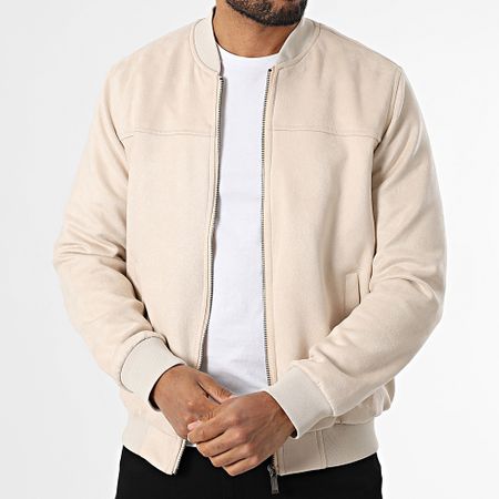 Armita - Giacca bomber 520 in pelle scamosciata Beige chiaro