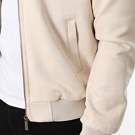 Armita - Giacca bomber 520 in pelle scamosciata Beige chiaro