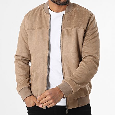 Armita - Giacca bomber beige 520 in pelle scamosciata