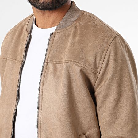 Armita - Giacca bomber beige 520 in pelle scamosciata