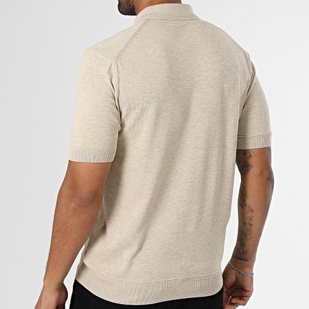 Classic Series - Polo a maniche corte in maglia 565 Beige Chiné