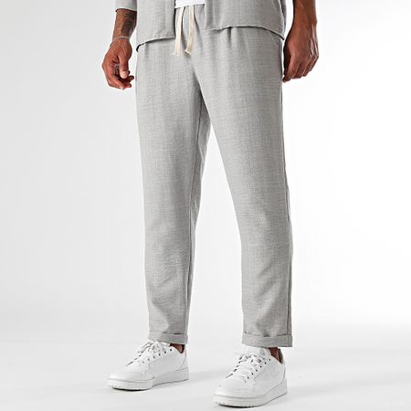 LBO - Set camicia a maniche lunghe e pantaloni effetto lino 2094 grigio