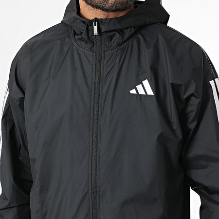 Adidas Sportswear - Giacca 3 Stripes con cappuccio e zip JE6325 Nero