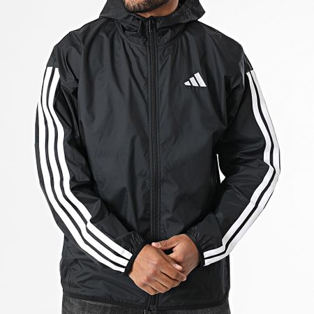 Adidas Sportswear - Giacca 3 Stripes con cappuccio e zip JE6325 Nero