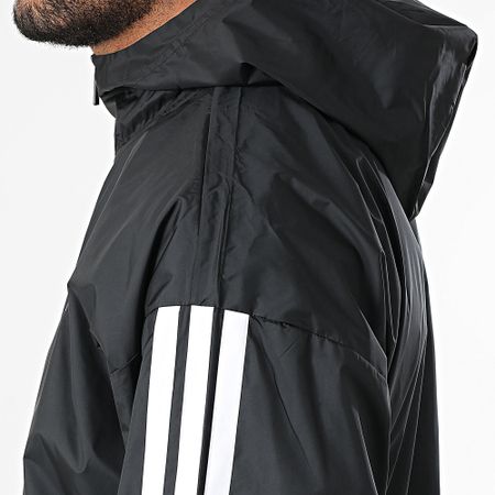 Adidas Sportswear - Giacca 3 Stripes con cappuccio e zip JE6325 Nero