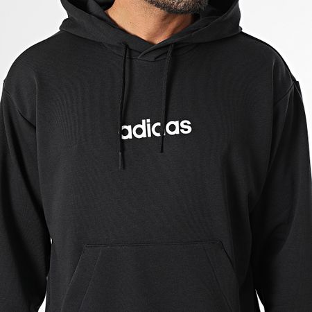 Adidas Sportswear - Felpa con cappuccio in lino JN1776 Nero